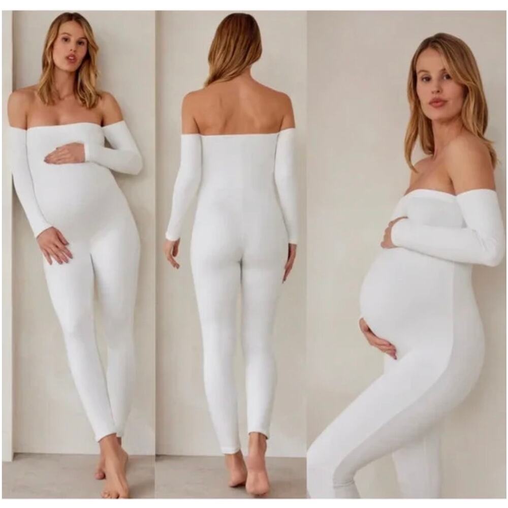 Bumpsuit‎ Off Shoulder Long Sleeve Maternity Jumpsuit The Bella Size Medium